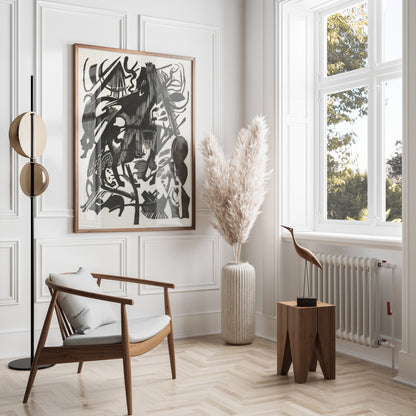 Premium Poster of Abstract Black and White Animal Design Art Posters