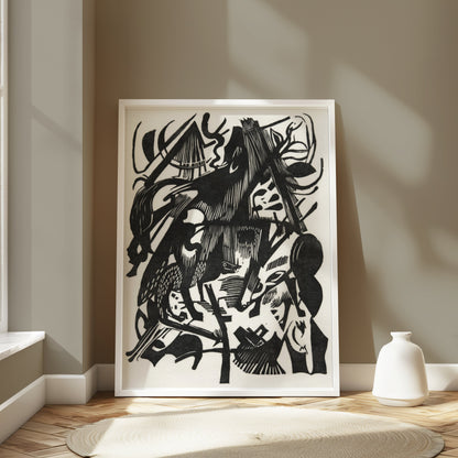 Premium Poster of Abstract Black and White Animal Design Art Posters