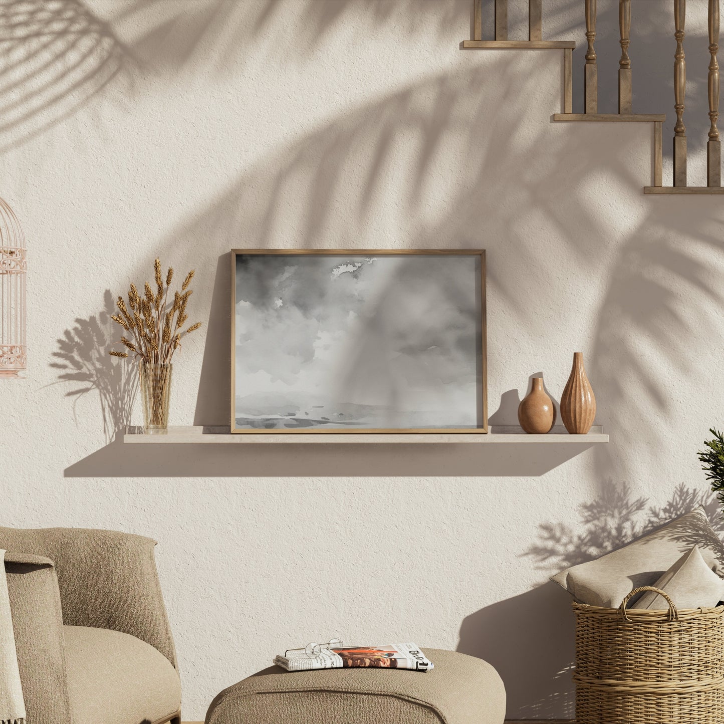 Premium Poster of Abstract Black and White Cloudscape Art Posters