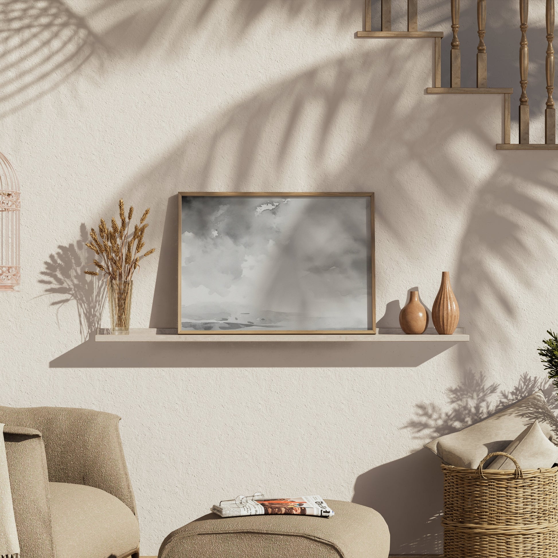 Premium Poster of Abstract Black and White Cloudscape Art Posters