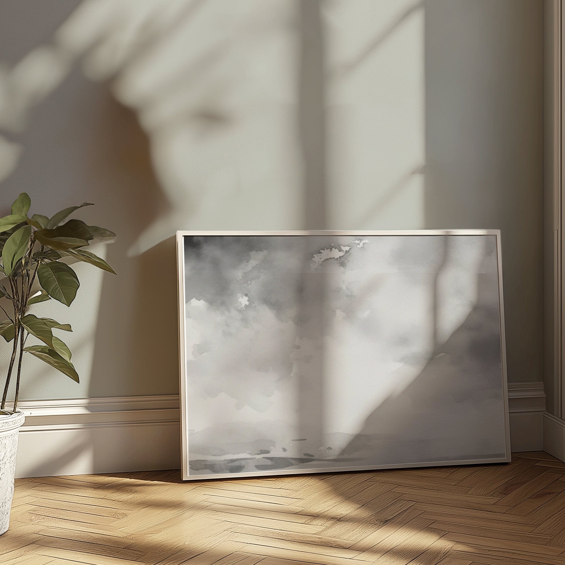 Premium Poster of Abstract Black and White Cloudscape Art Posters