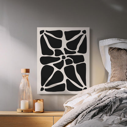 Premium Poster of Abstract Black and White Floral Canvas Wraps