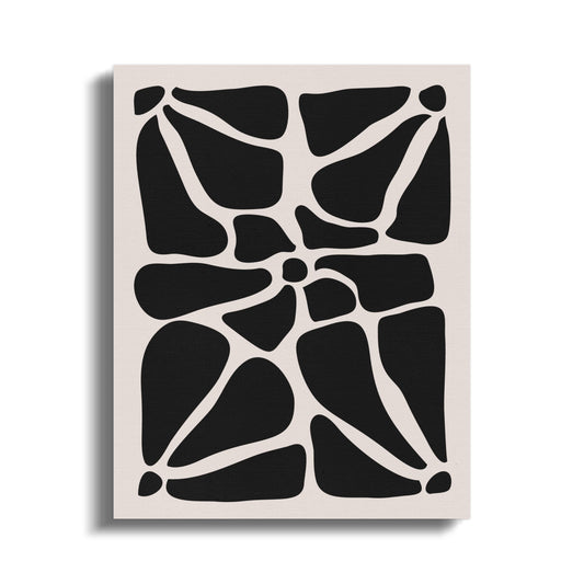 Premium Poster of Abstract Black and White Floral Canvas Wraps
