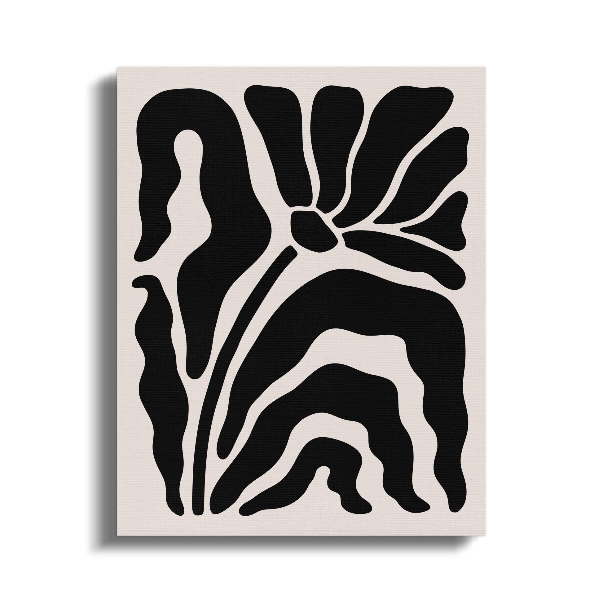 Premium Poster of Abstract Black and White Floral Wall Art Canvas Wraps
