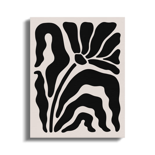 Premium Poster of Abstract Black and White Floral Wall Art Canvas Wraps