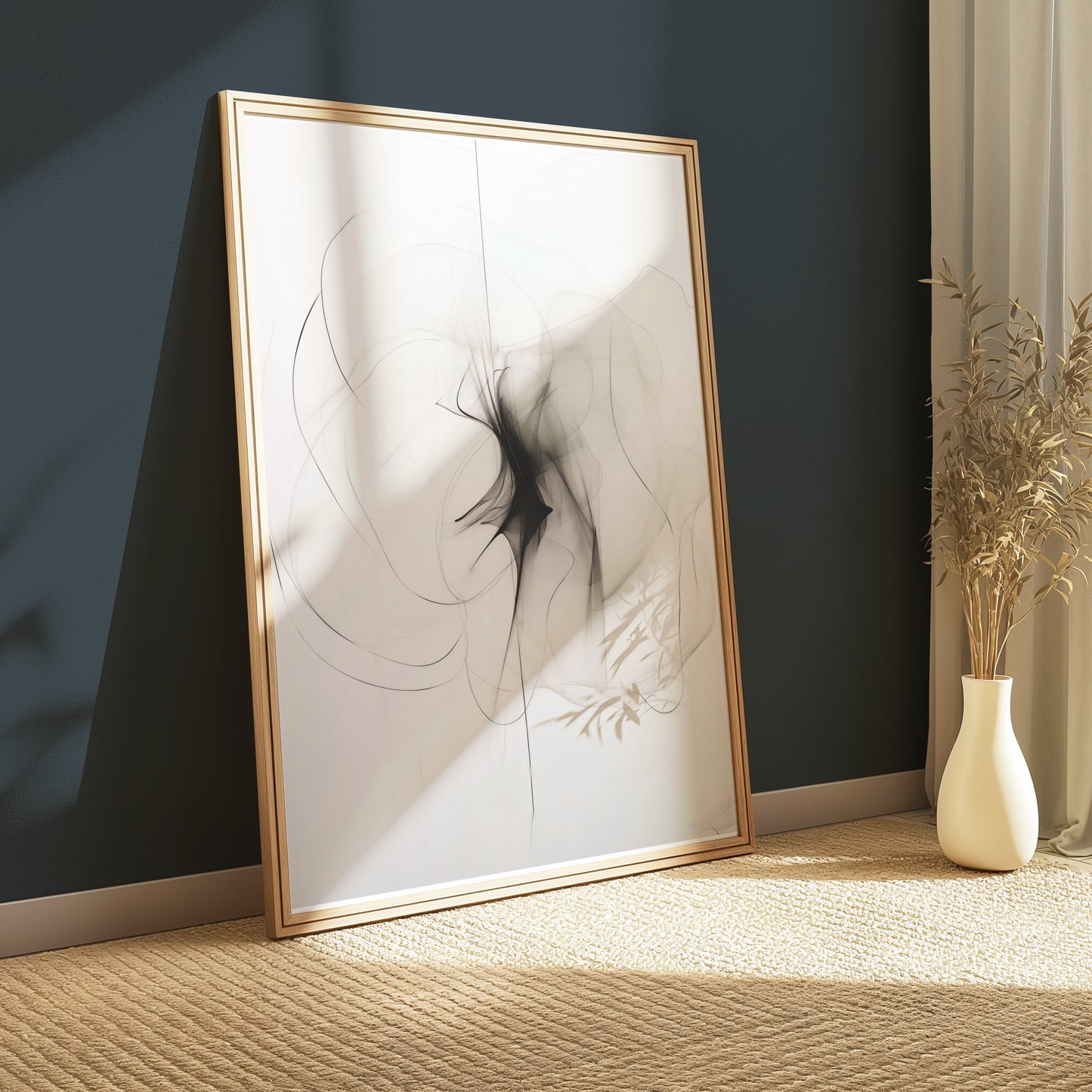 Premium Poster of Abstract Black and White Swirl Design Wall Posters
