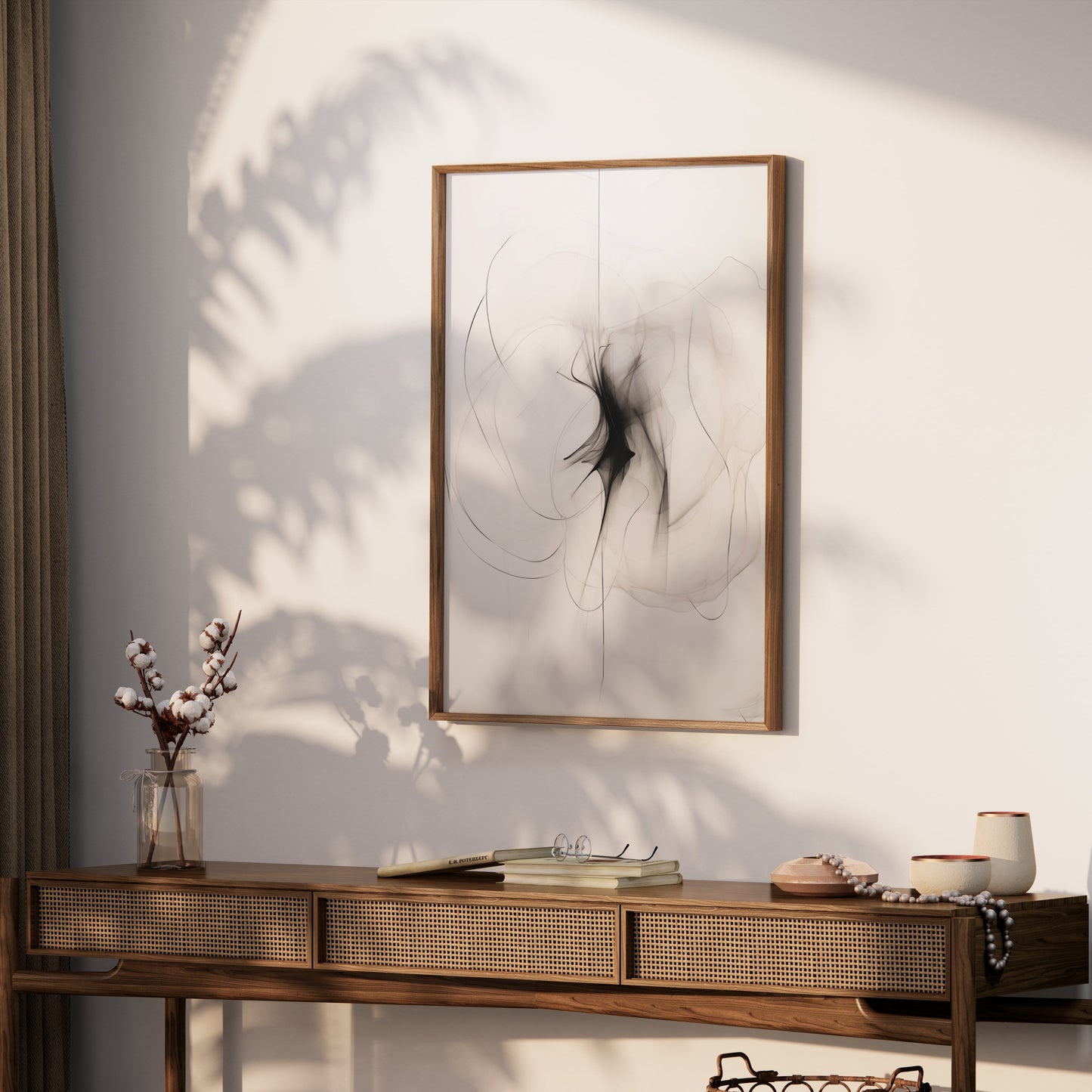 Premium Poster of Abstract Black and White Swirl Design Wall Posters