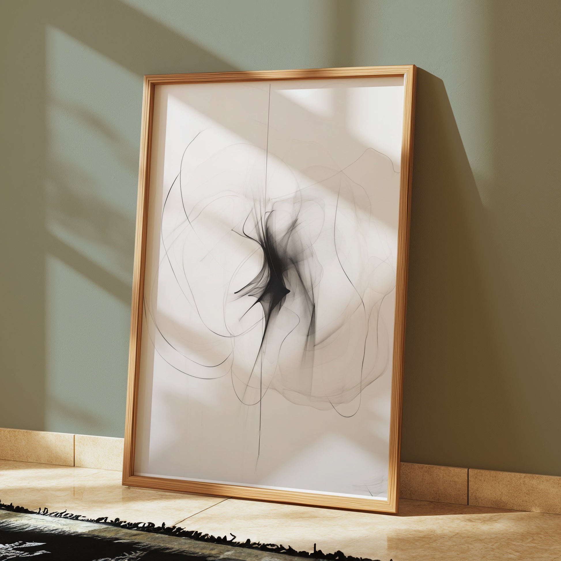 Premium Poster of Abstract Black and White Swirl Design Wall Posters
