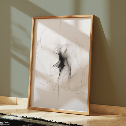Premium Poster of Abstract Black and White Swirl Design Wall Posters