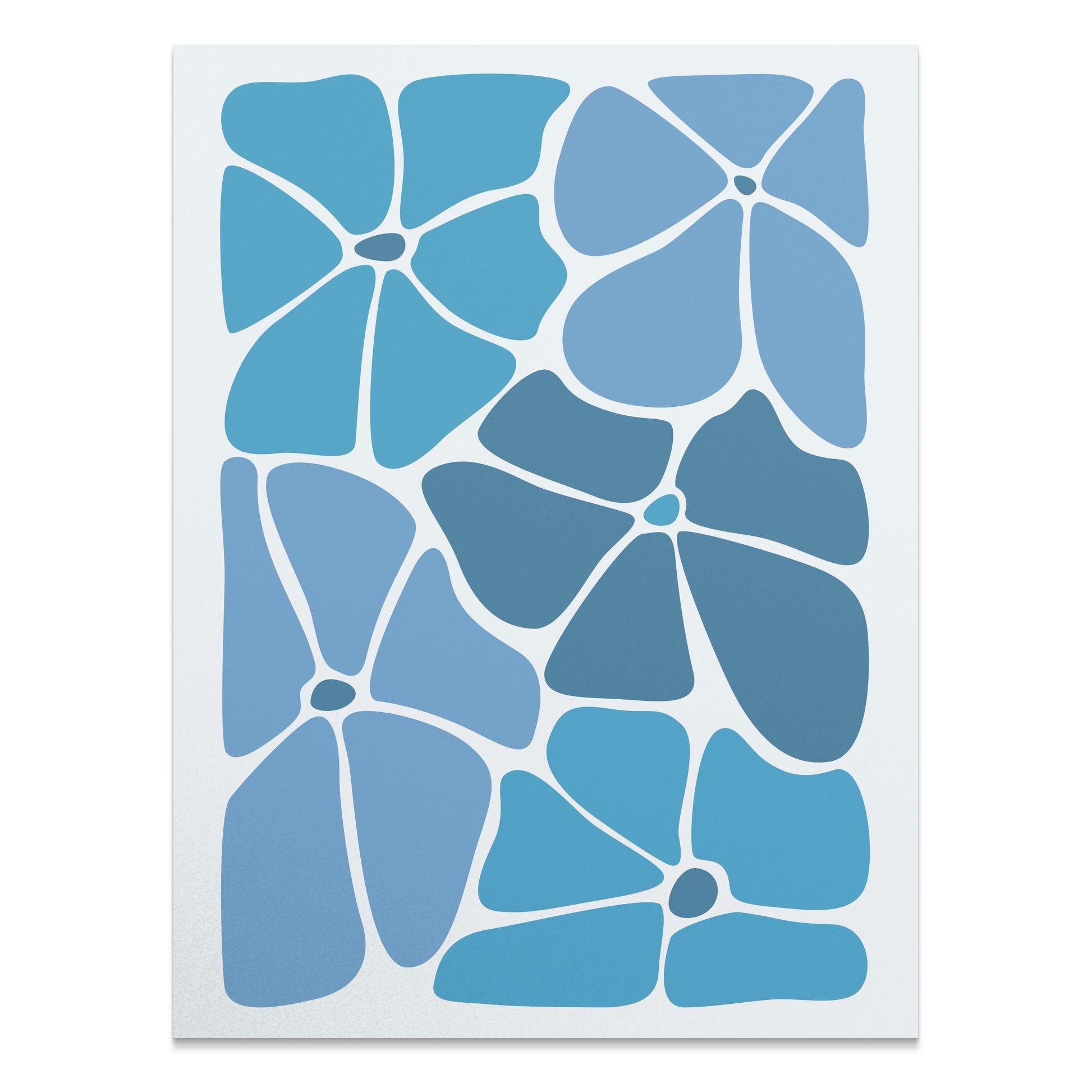 Premium Poster of Abstract Blue Blossoms Art Composition Posters