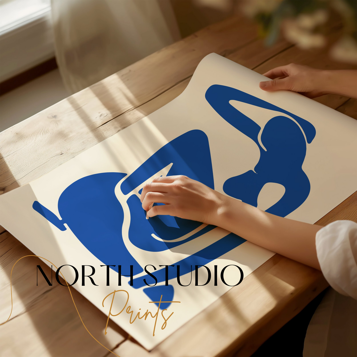 Premium Poster of Abstract Blue Figure Art Print Posters