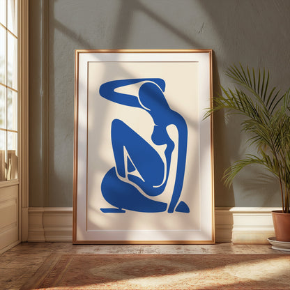 Premium Poster of Abstract Blue Figure Art Print Posters