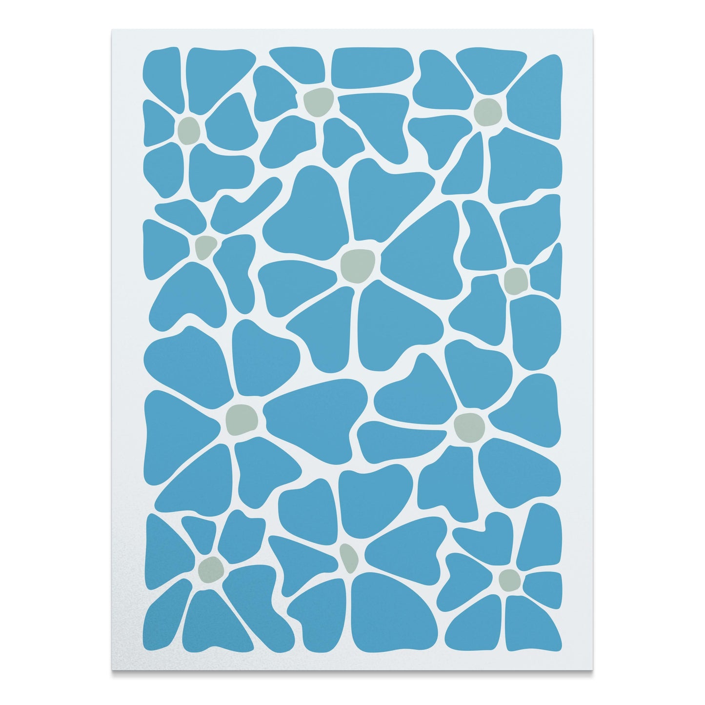 Premium Poster of Abstract Blue Floral Pattern Art Posters