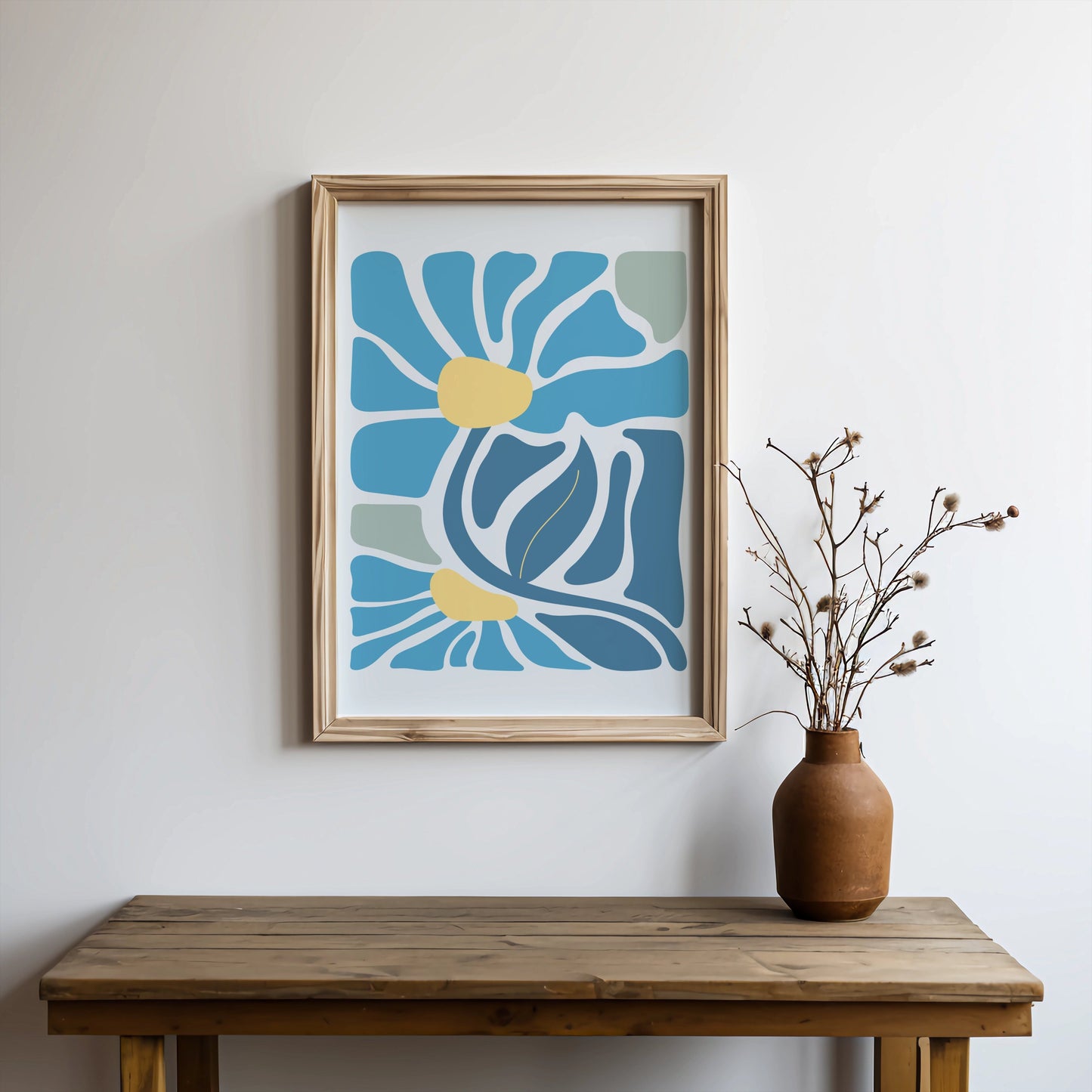 Premium Poster of Abstract Blue Green Yellow Swirl Artwork Decorative Posters