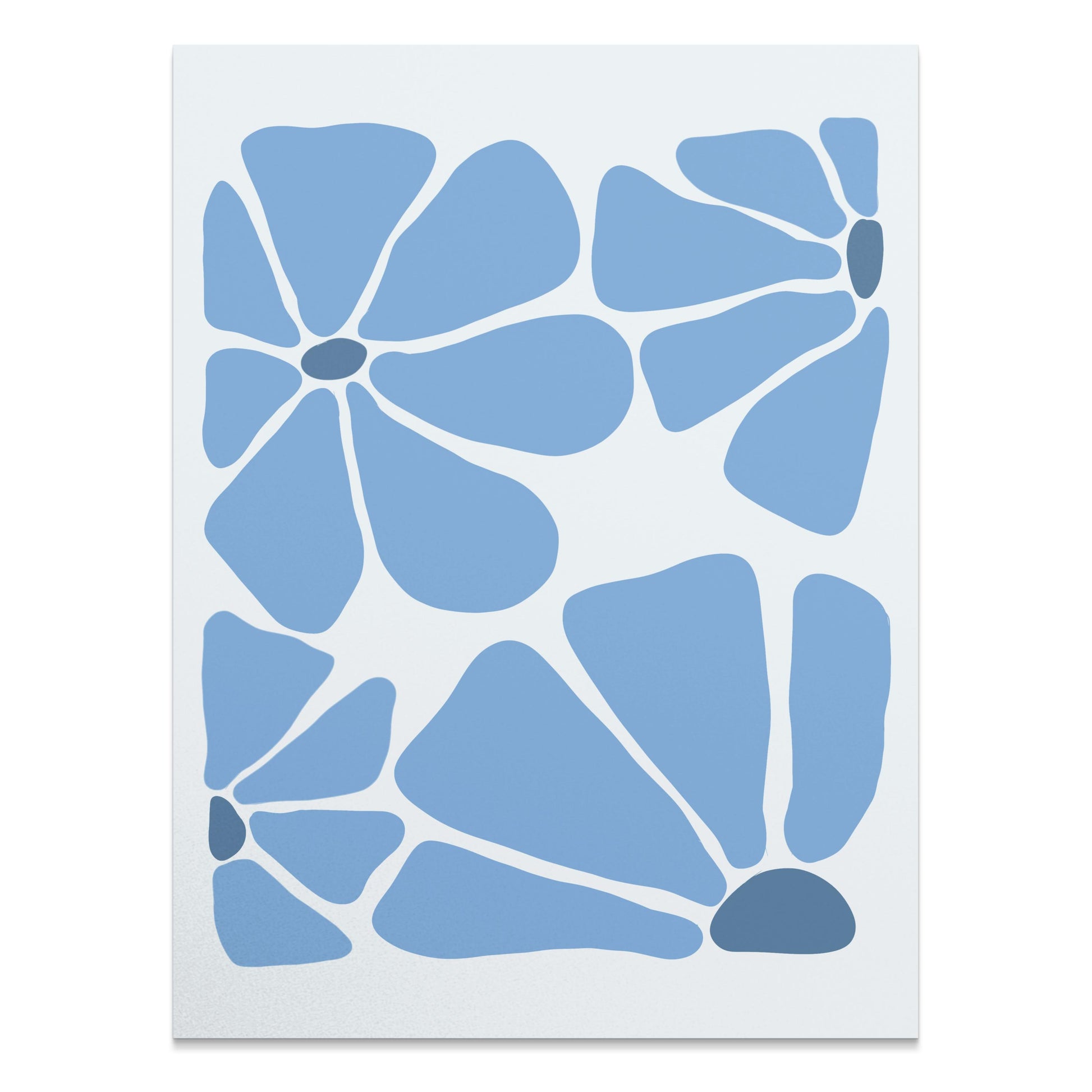 Premium Poster of Abstract Blue Petals Minimalist Design Art Posters