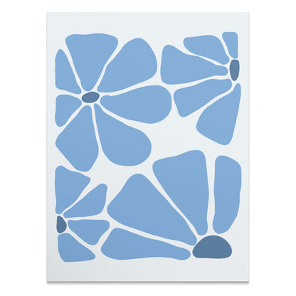 Premium Poster of Abstract Blue Petals Minimalist Design Art Posters