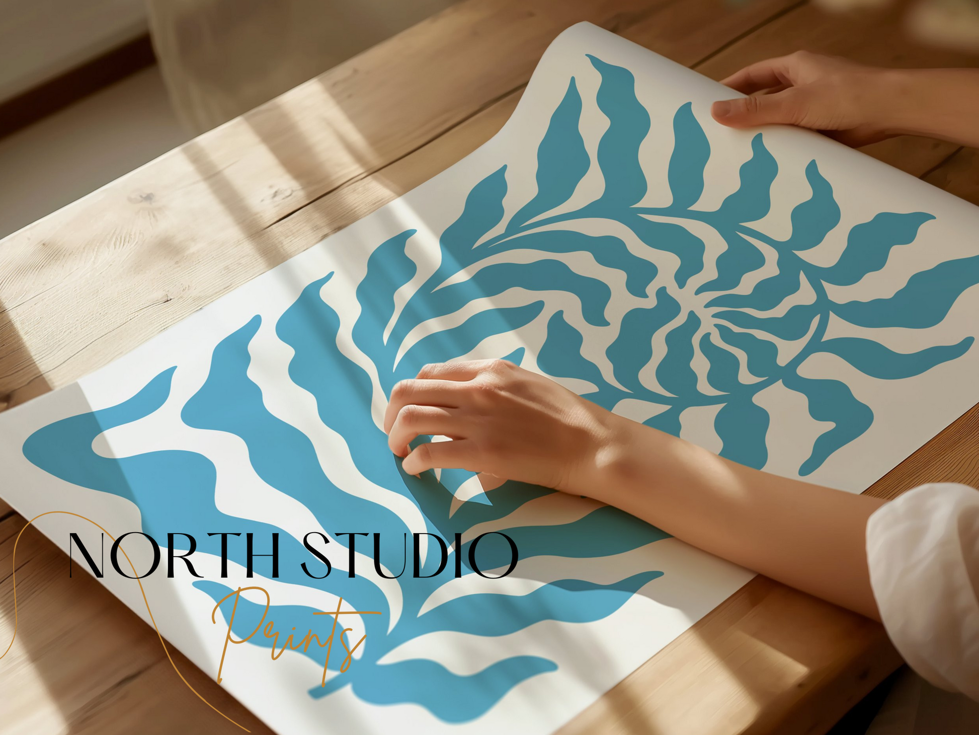 Premium Poster of Abstract Blue Wave Pattern Art Posters