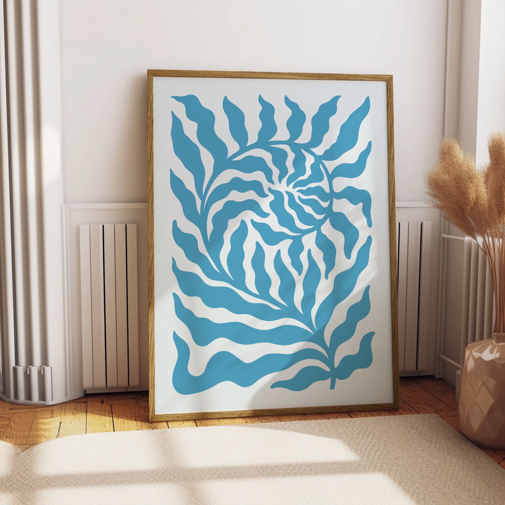 Premium Poster of Abstract Blue Wave Pattern Art Posters