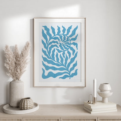 Premium Poster of Abstract Blue Wave Pattern Art Posters