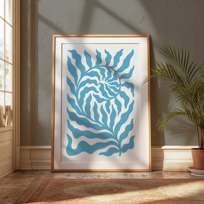 Premium Poster of Abstract Blue Wave Pattern Art Posters