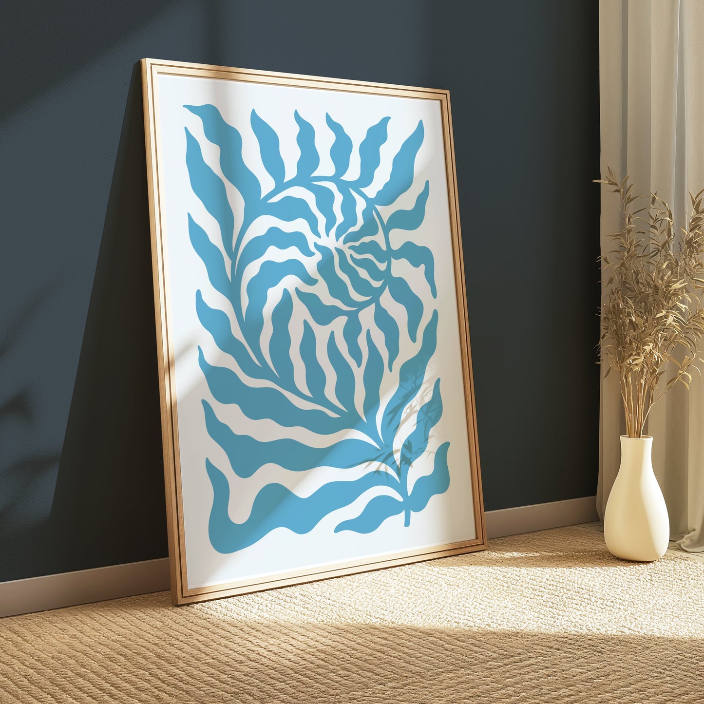 Premium Poster of Abstract Blue Wave Pattern Art Posters
