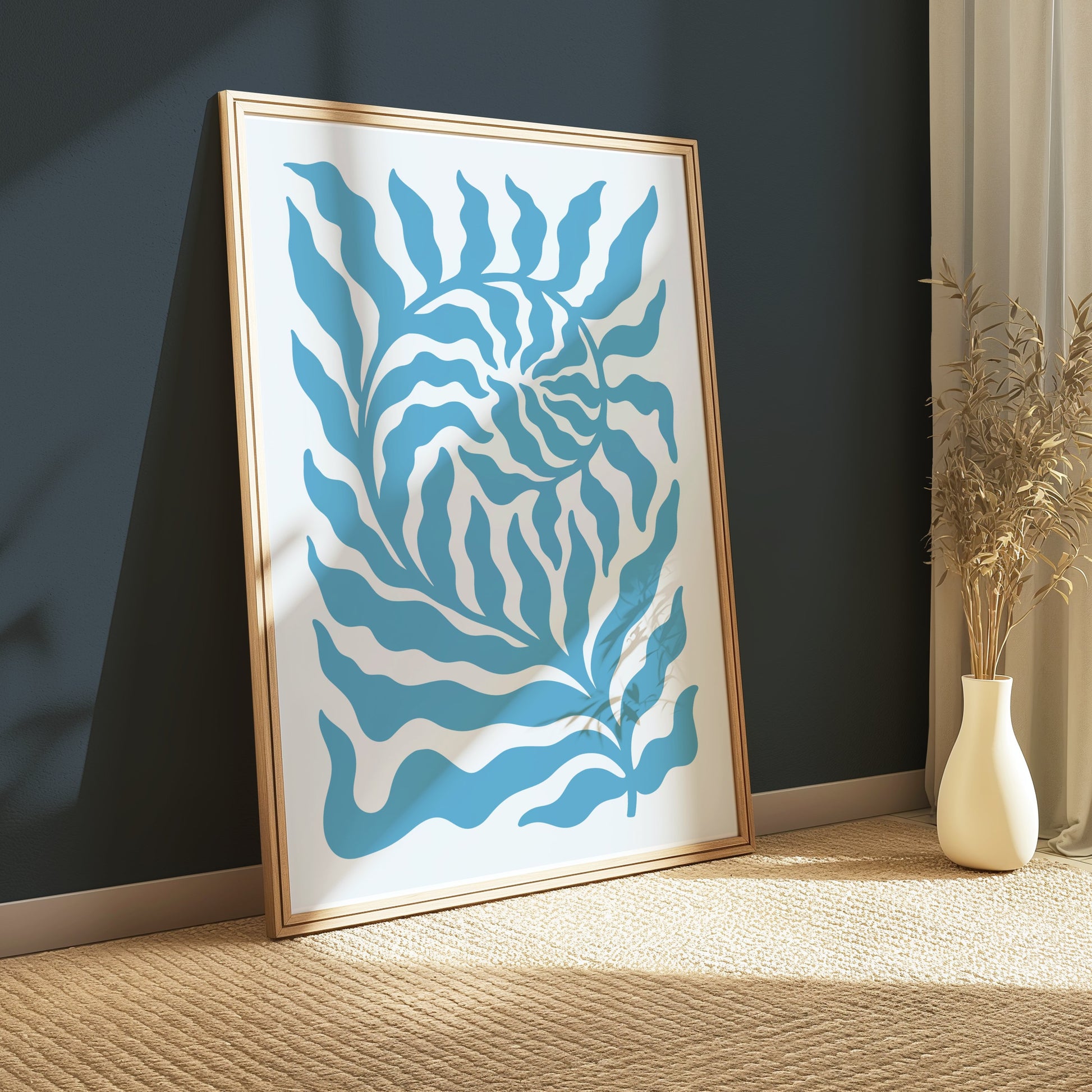 Premium Poster of Abstract Blue Wave Pattern Art Posters