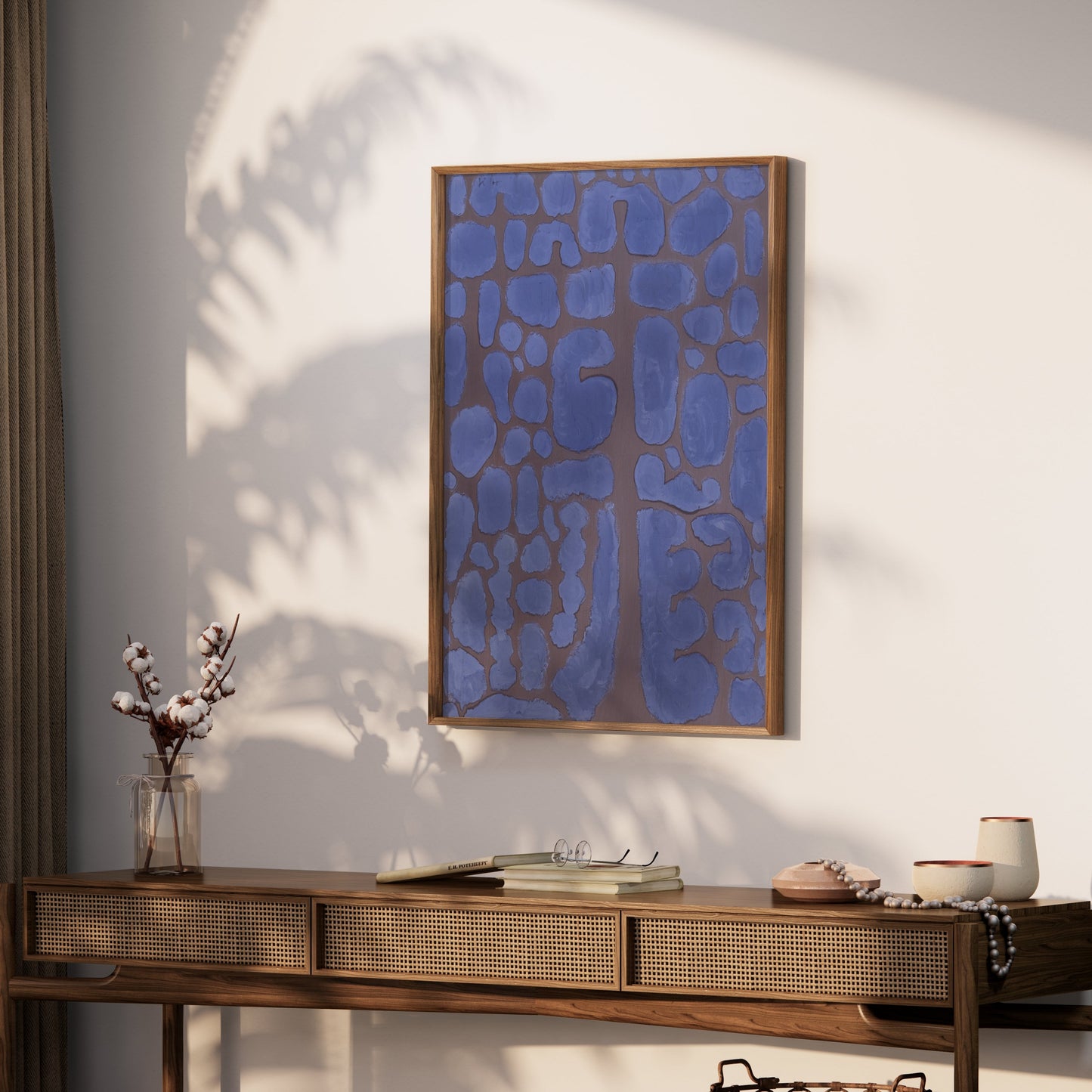 Premium Poster of Abstract Blue and Brown Geometric Art Prints Posters