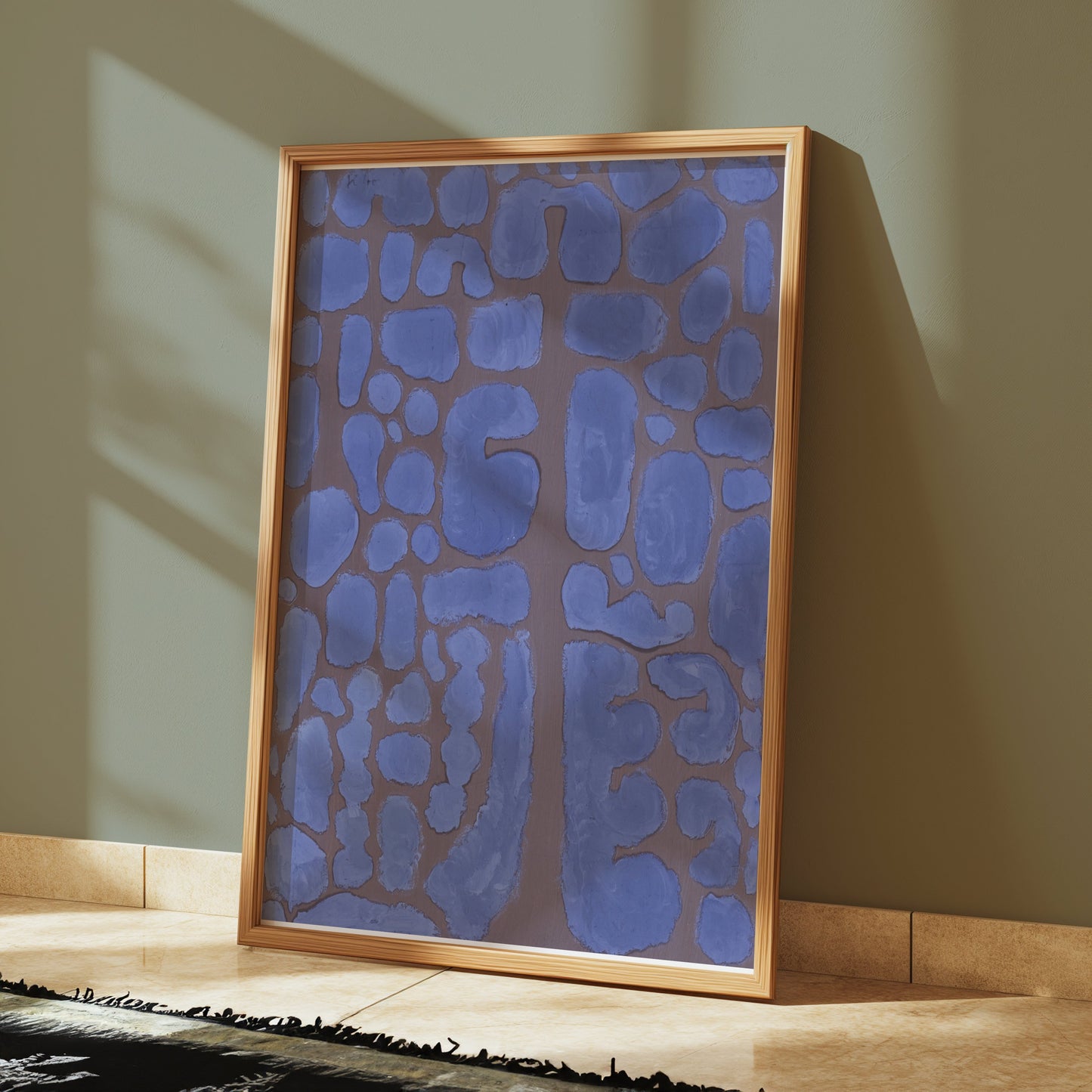 Premium Poster of Abstract Blue and Brown Geometric Art Prints Posters