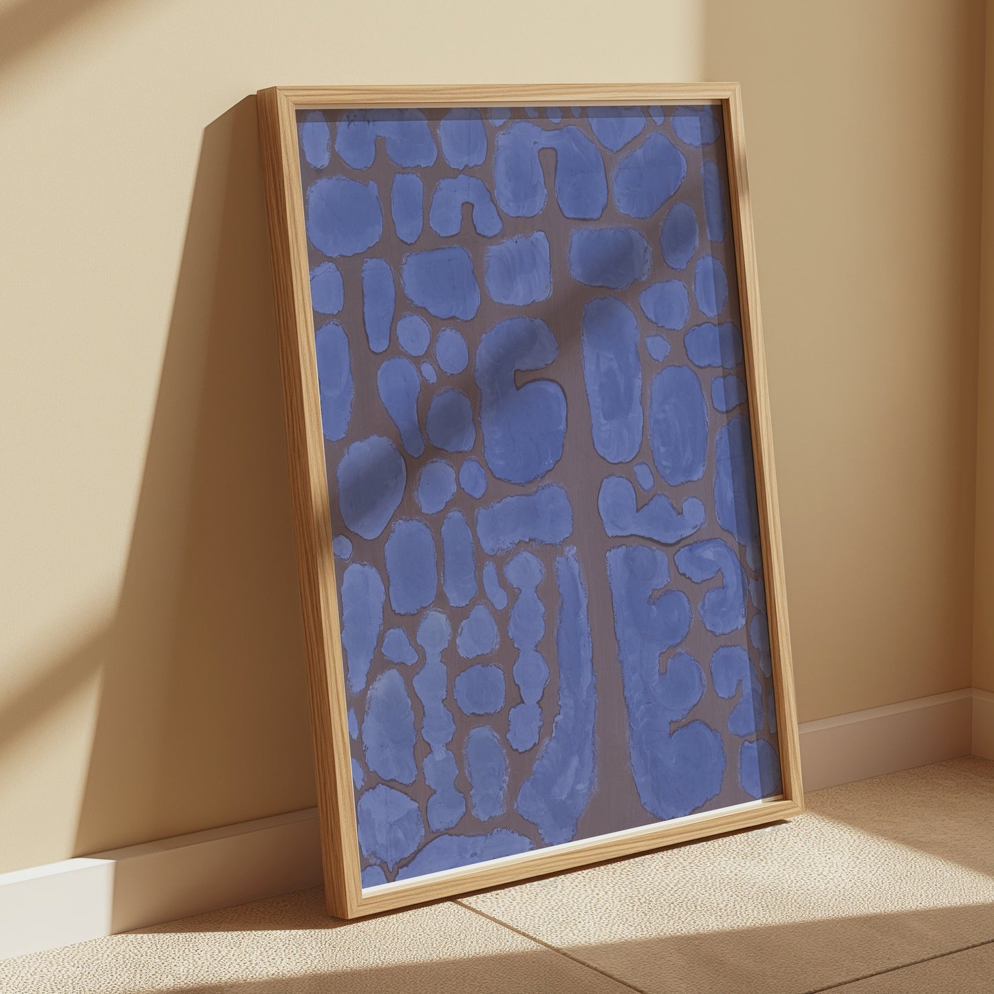 Premium Poster of Abstract Blue and Brown Geometric Art Prints Posters