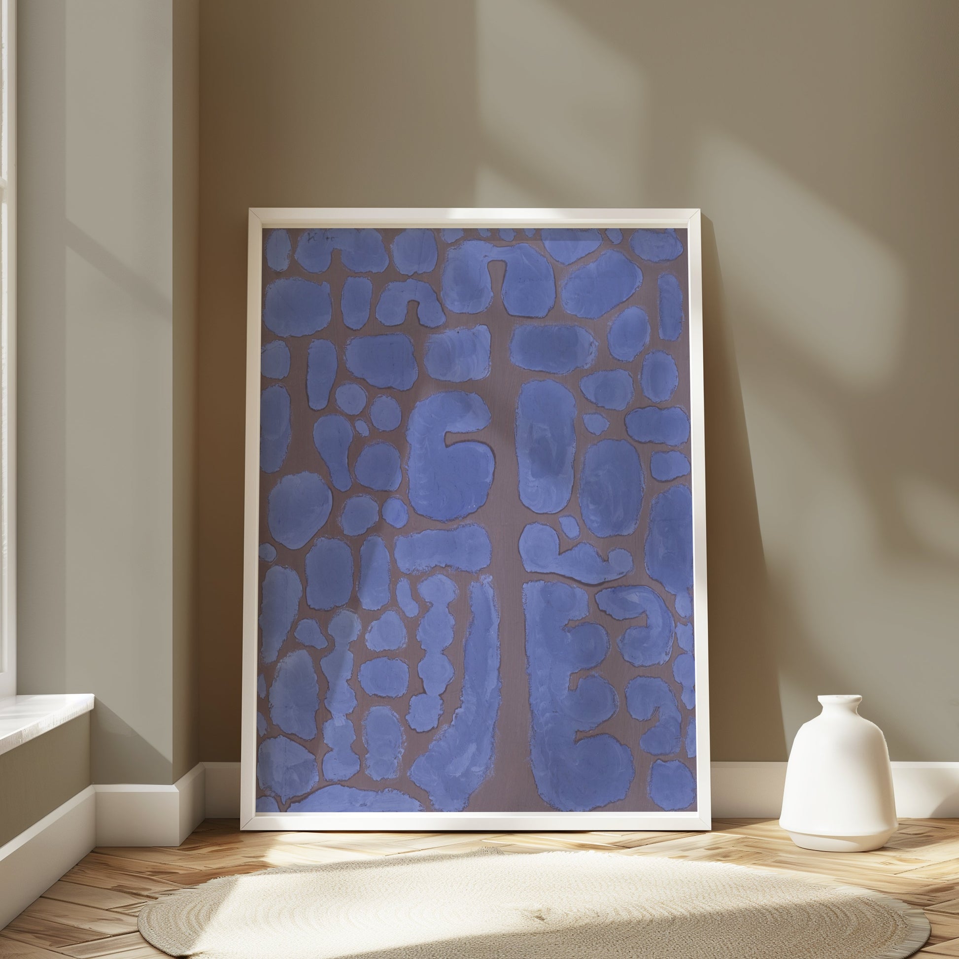 Premium Poster of Abstract Blue and Brown Geometric Art Prints Posters