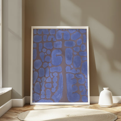 Premium Poster of Abstract Blue and Brown Geometric Art Prints Posters