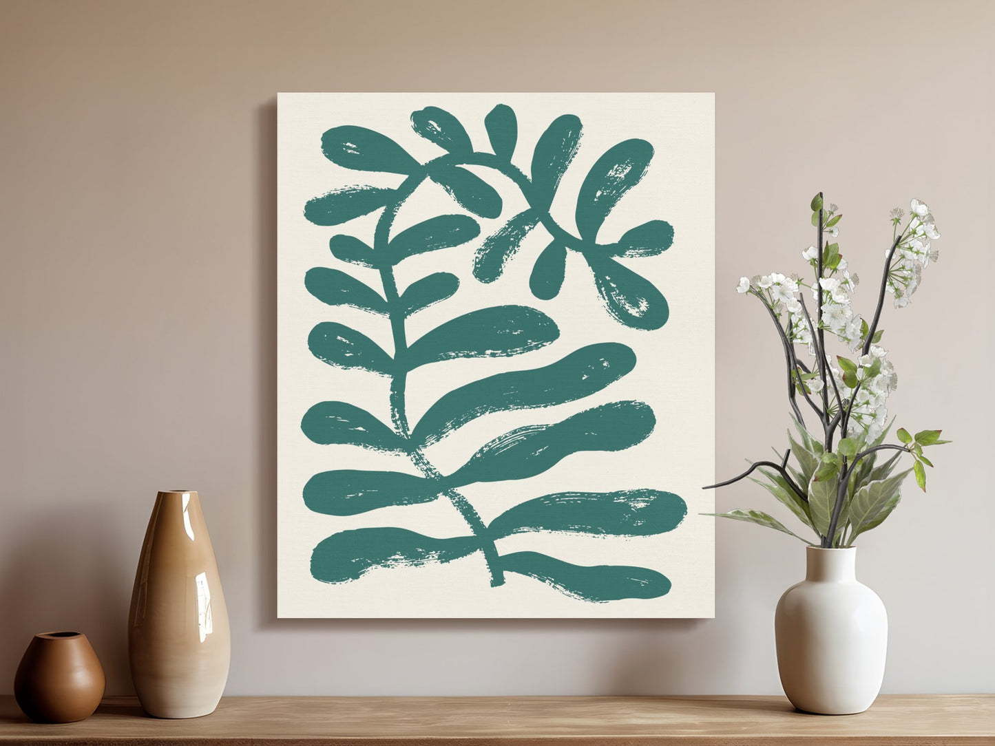 Premium Poster of Abstract Botanical Design Floral Wall Art Canvas Wraps