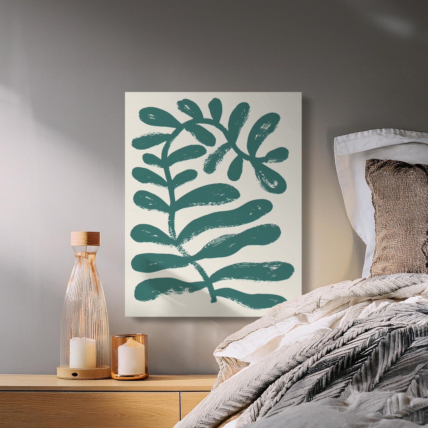 Premium Poster of Abstract Botanical Design Floral Wall Art Canvas Wraps