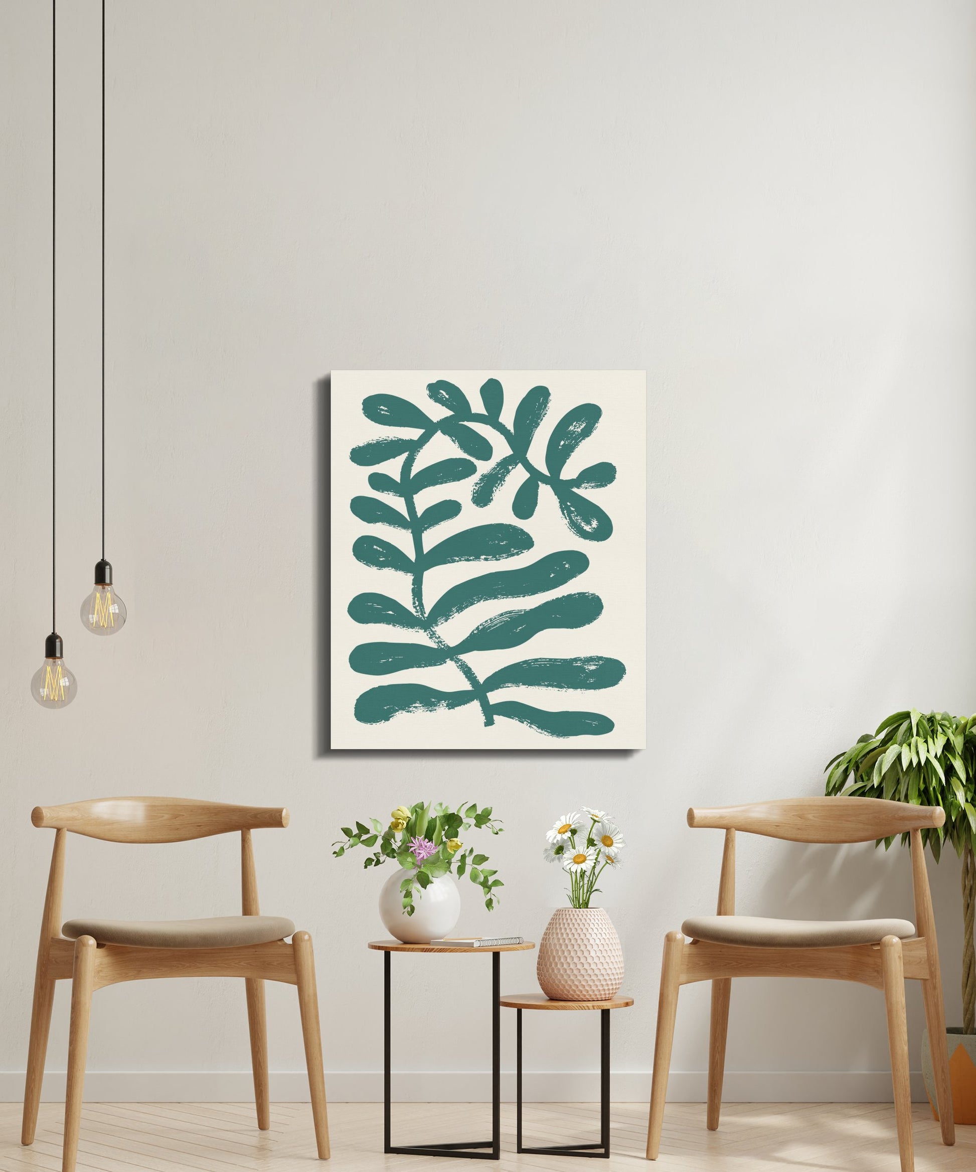Premium Poster of Abstract Botanical Design Floral Wall Art Canvas Wraps