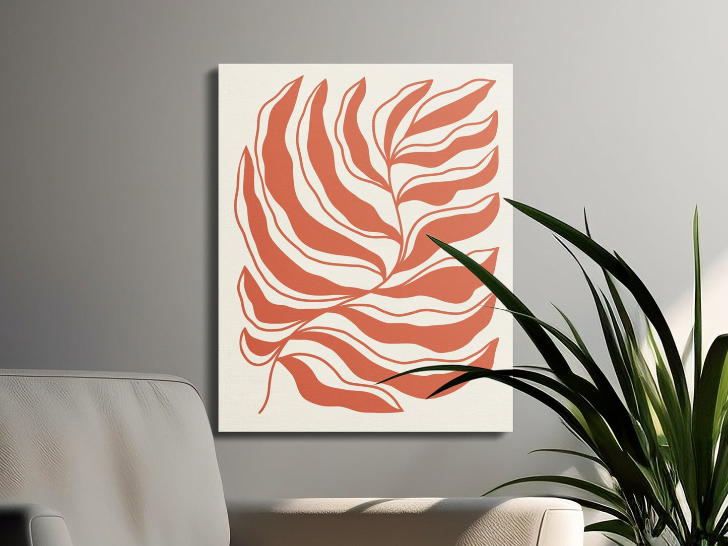 Premium Poster of Abstract Botanical Leaf Art Floral Canvas Wraps