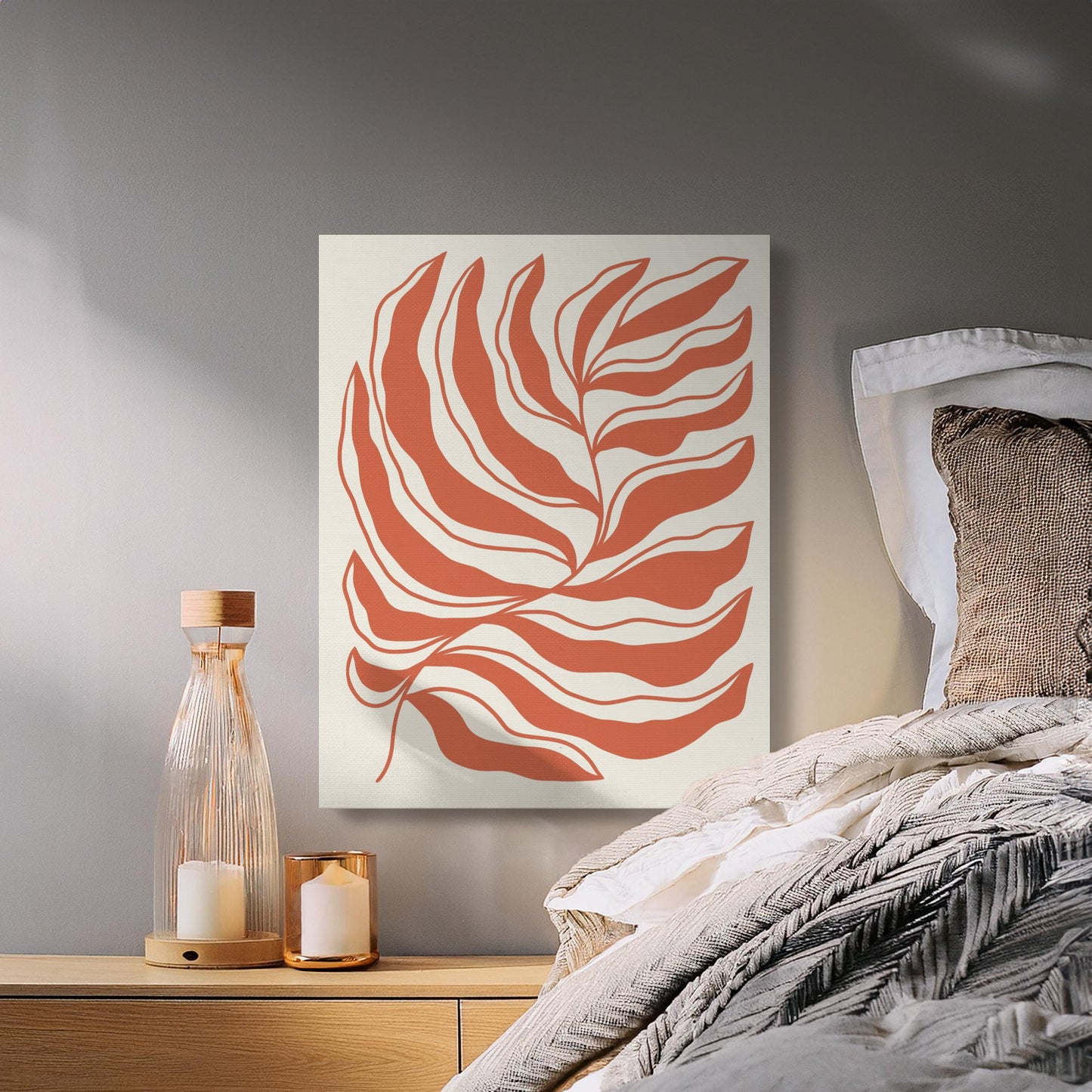 Premium Poster of Abstract Botanical Leaf Art Floral Canvas Wraps