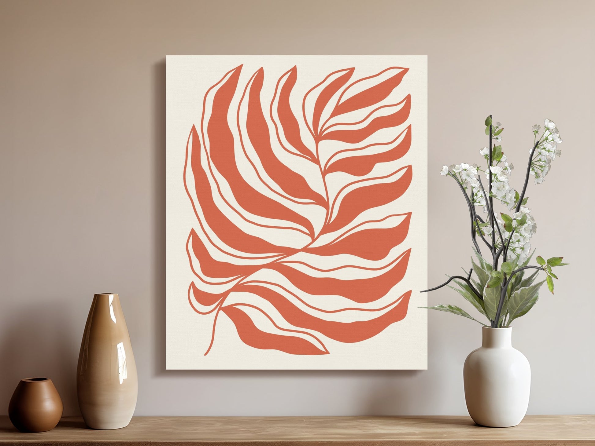Premium Poster of Abstract Botanical Leaf Art Floral Canvas Wraps