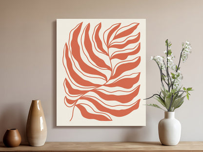 Premium Poster of Abstract Botanical Leaf Art Floral Canvas Wraps