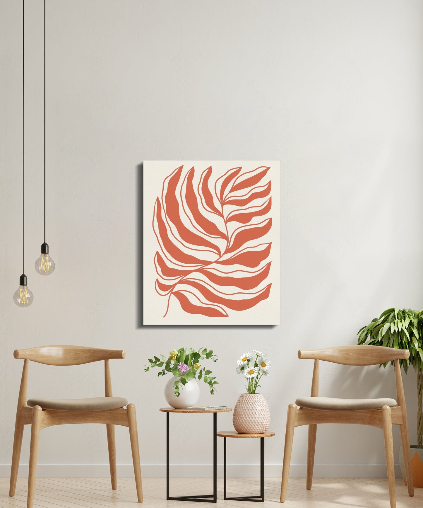 Premium Poster of Abstract Botanical Leaf Art Floral Canvas Wraps