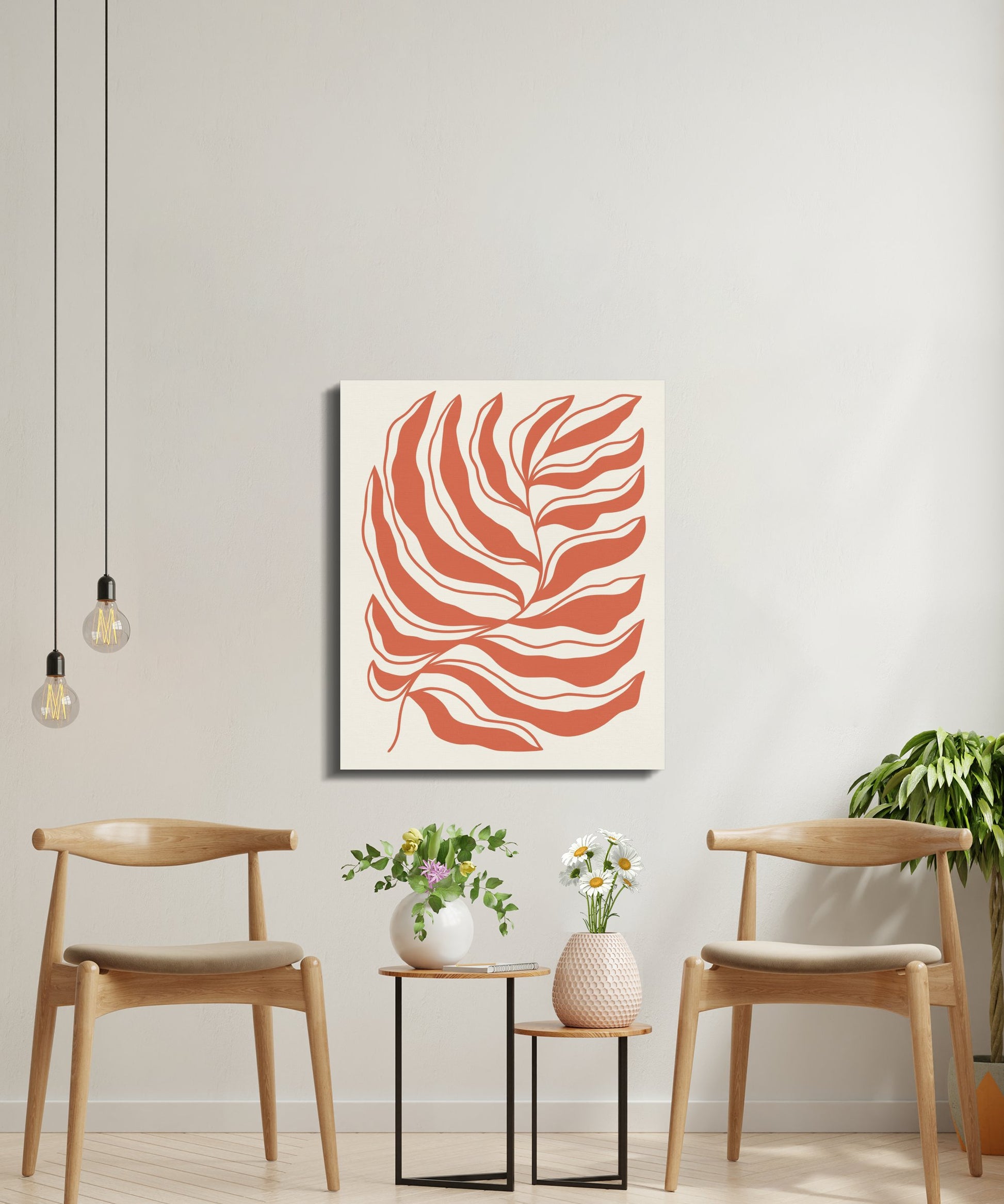 Premium Poster of Abstract Botanical Leaf Art Floral Canvas Wraps