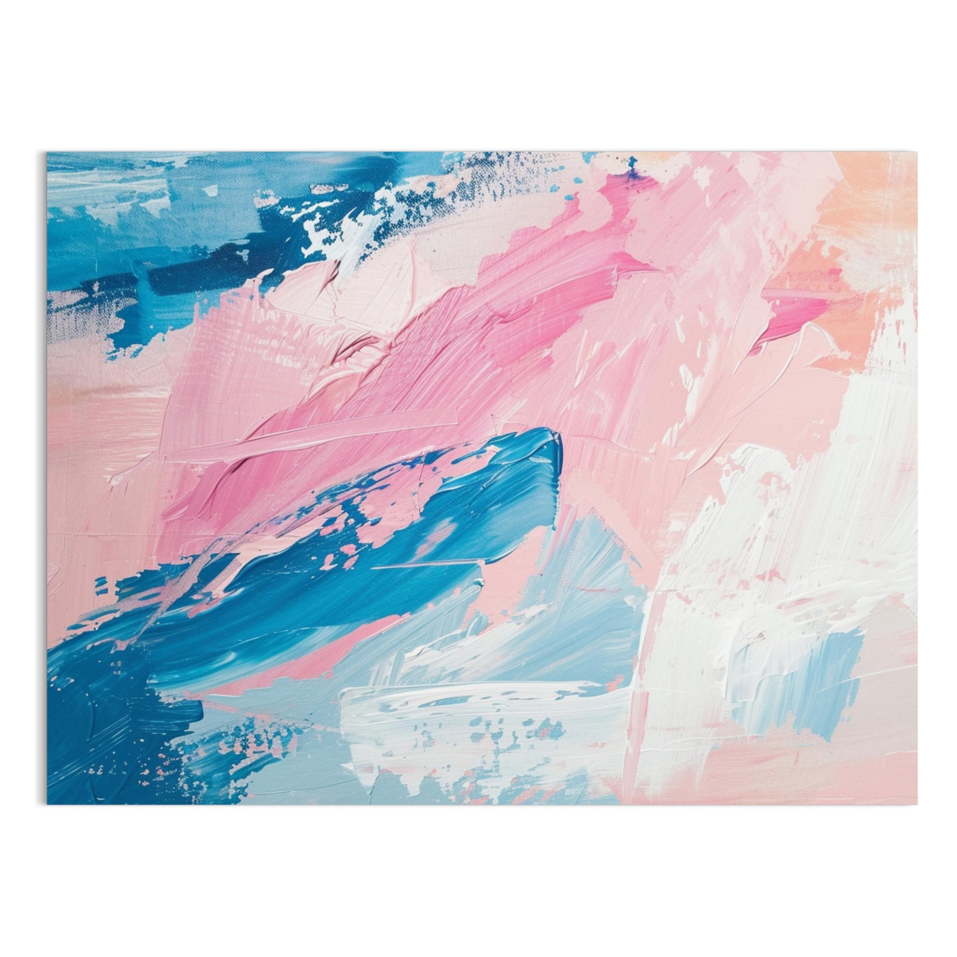 Premium Poster of Abstract Brush Strokes Blue Pink Modern Art Posters