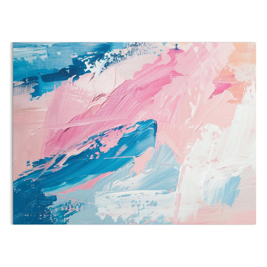 Premium Poster of Abstract Brush Strokes Blue Pink Modern Art Posters