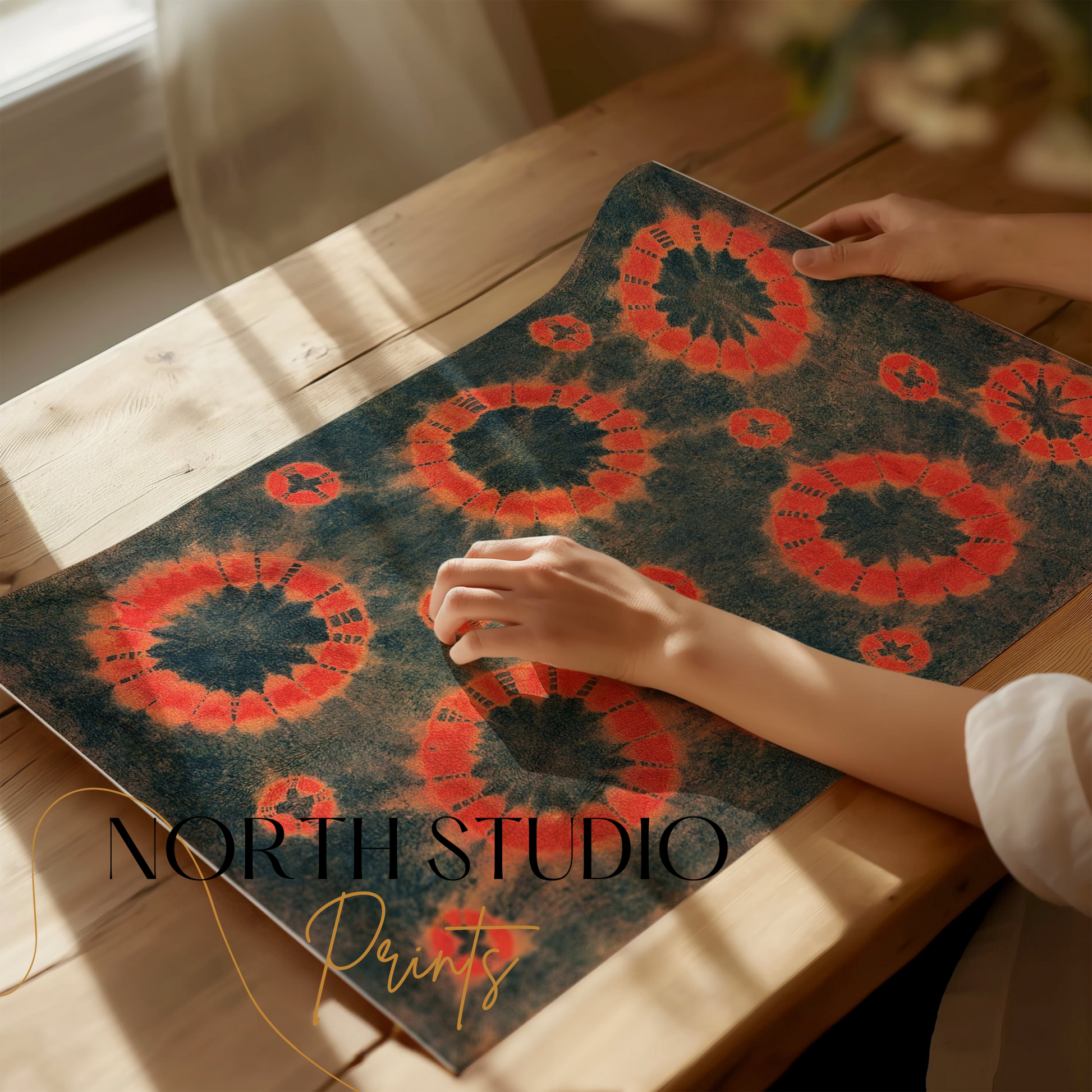 Premium Poster of Abstract Circular Tie Dye Art Print Posters