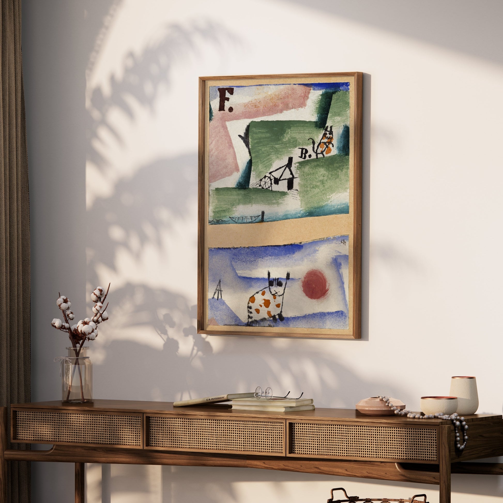 Premium Poster of Abstract Colorful Art of Whimsical Cats Posters