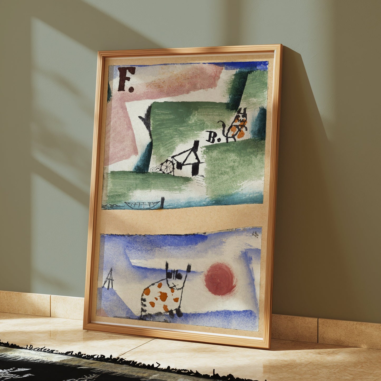 Premium Poster of Abstract Colorful Art of Whimsical Cats Posters