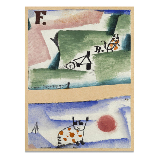 Premium Poster of Abstract Colorful Art of Whimsical Cats Posters