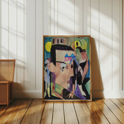Premium Poster of Abstract Cubism Inspired Face Art Vibrant Painting Posters