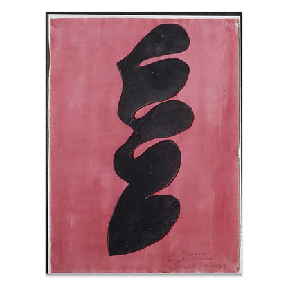 Premium Poster of Abstract Curved Shapes on Pink Background Posters