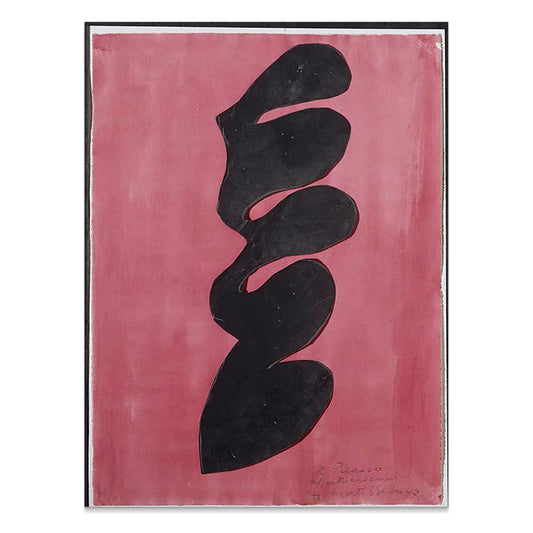 Premium Poster of Abstract Curved Shapes on Pink Background Posters