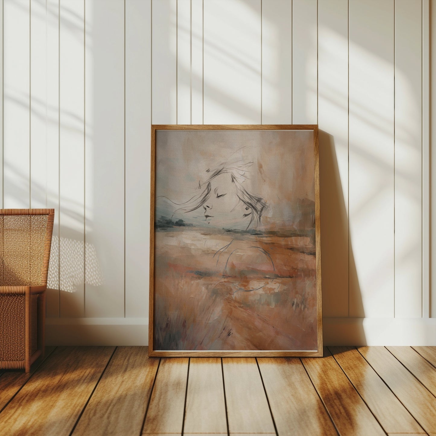 Premium Poster of Abstract Dreamy Landscape with Female Face Posters